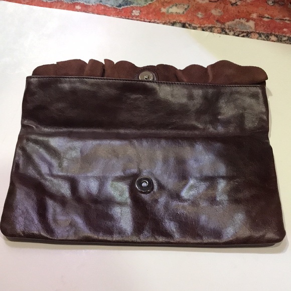 Hobo dark brown leather clutch NWT - Picture 3 of 6